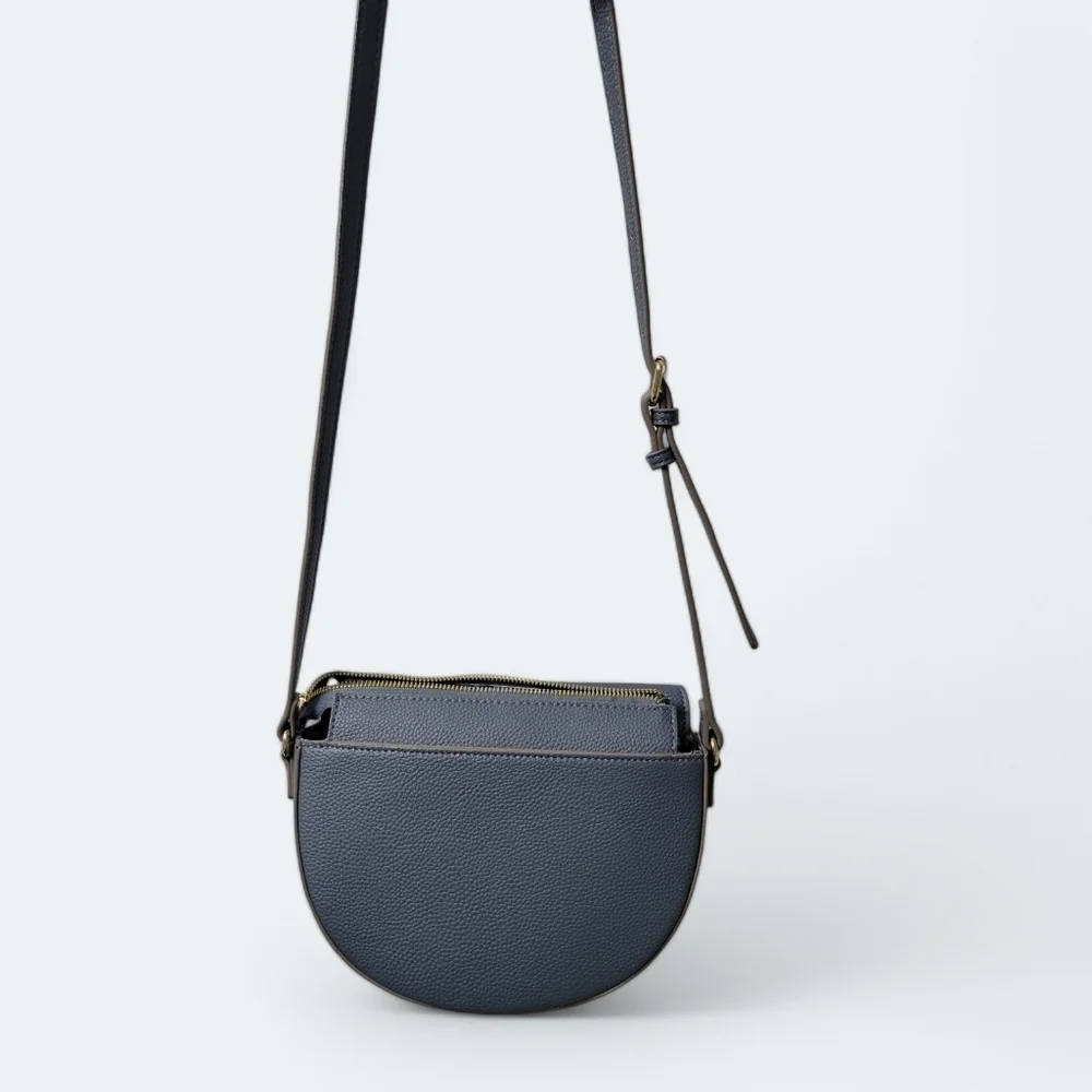 Nanette Lepore Half Moon Crossbody Bag | Vegan Leather & Suede | Top Zip Flap - Picture 10 of 12